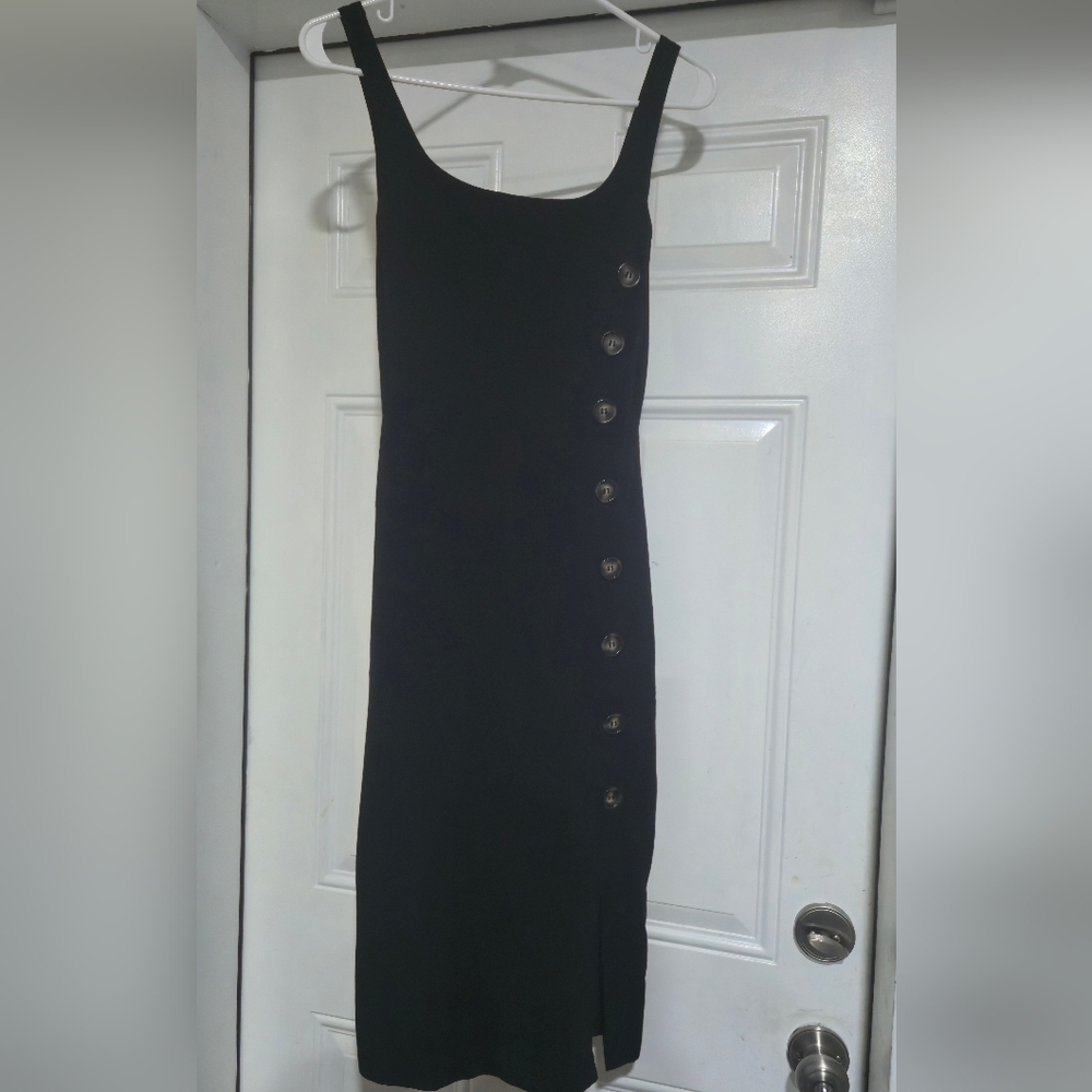 Not For Sale                   Blk Button-Down Dress